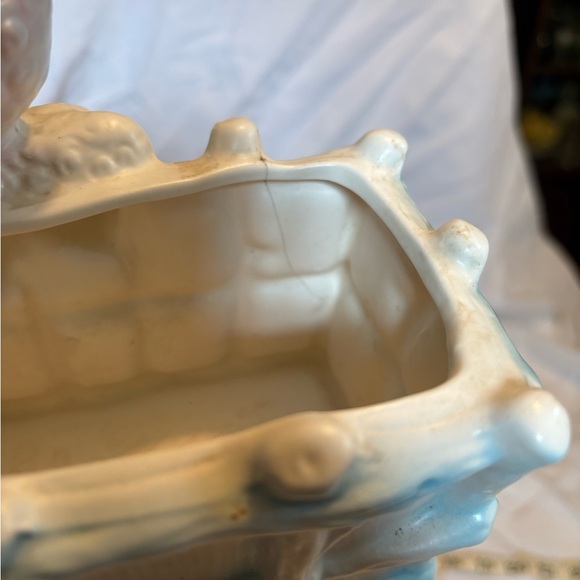 Vintage Lamb Planter with Blue Bow - Picture 8 of 10